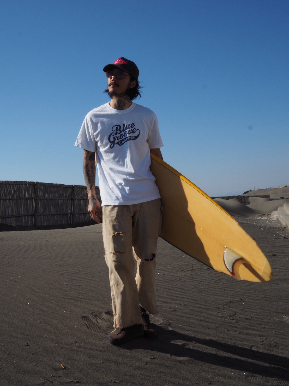 "BG Choppers" S/S Tshirts - White x Navy
