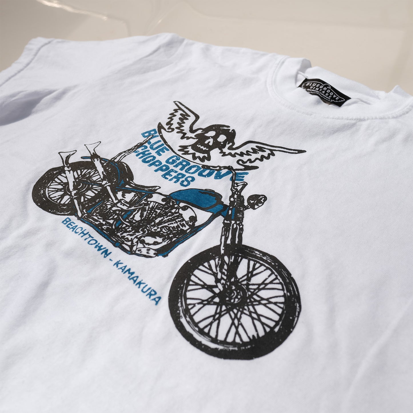 BG CHOPPERS SKULL WING S/S Tshirts - WHITE