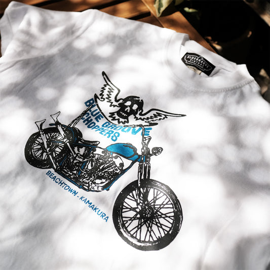 "BG CHOPPERS SKULL WING" S/S Tshirts - WHITE