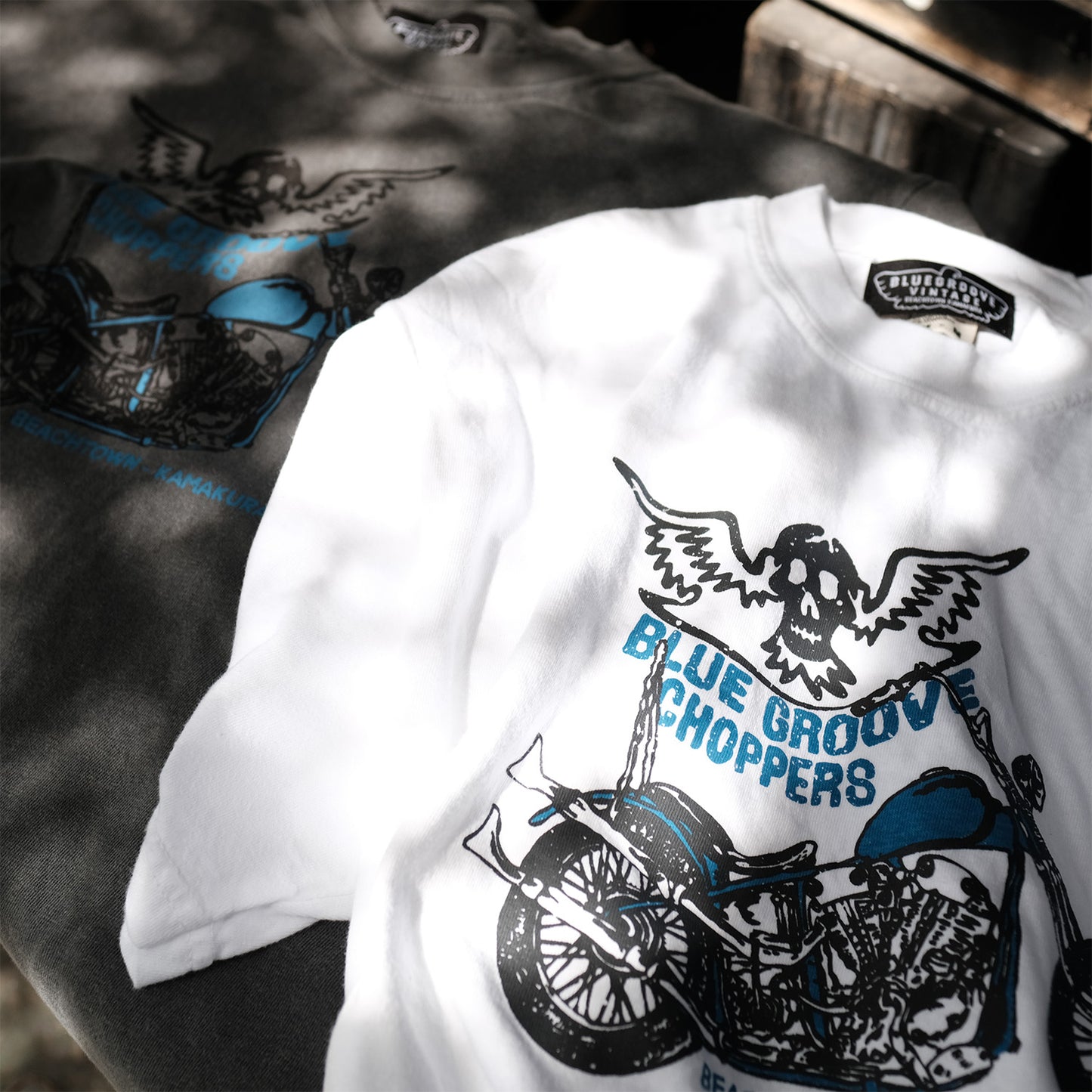 BG CHOPPERS SKULL WING S/S Tshirts - WHITE