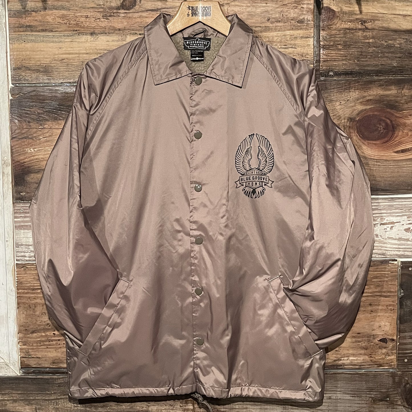 "BRING 'EM BACK TO LIFE" Waterproof Boa Coach Jkt - Brown