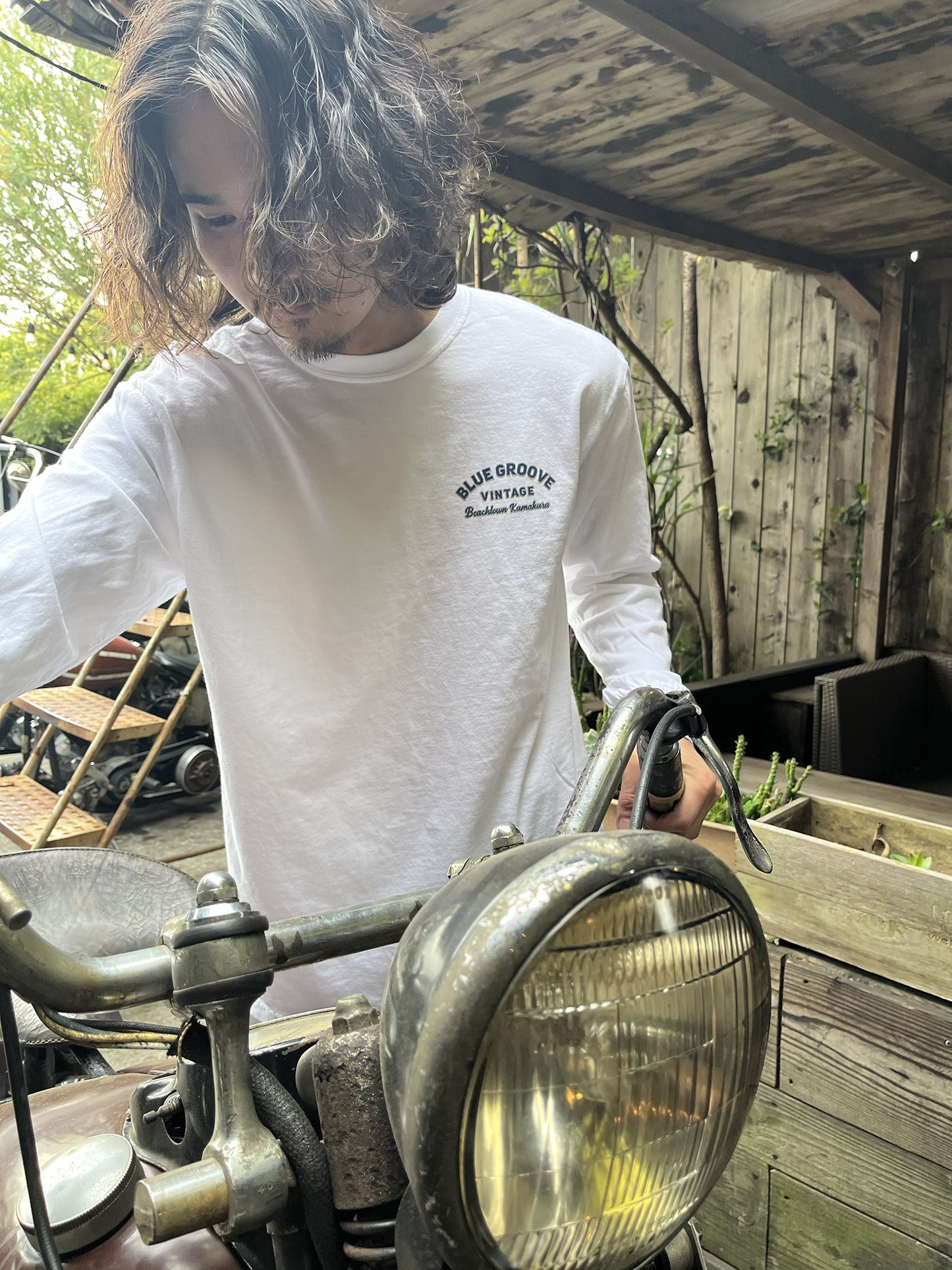 "BG Vintage" L/S Tshirts - WHITE
