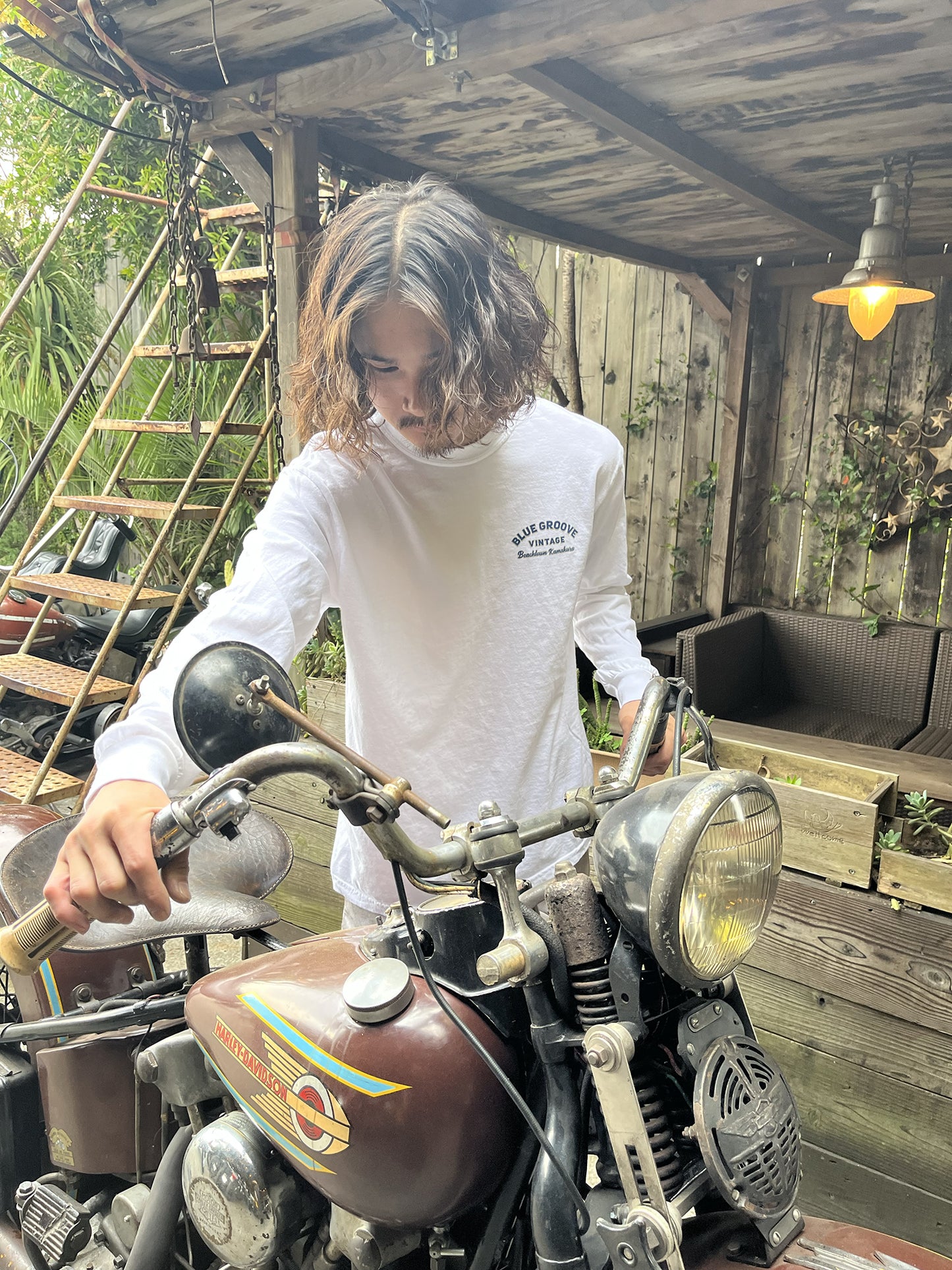 "BG Vintage" L/S Tshirts - WHITE
