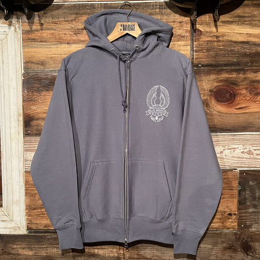 "BRING 'EM BACK TO LIFE" 12OZ. ZIP-UP HOODIE - STONE BLUE