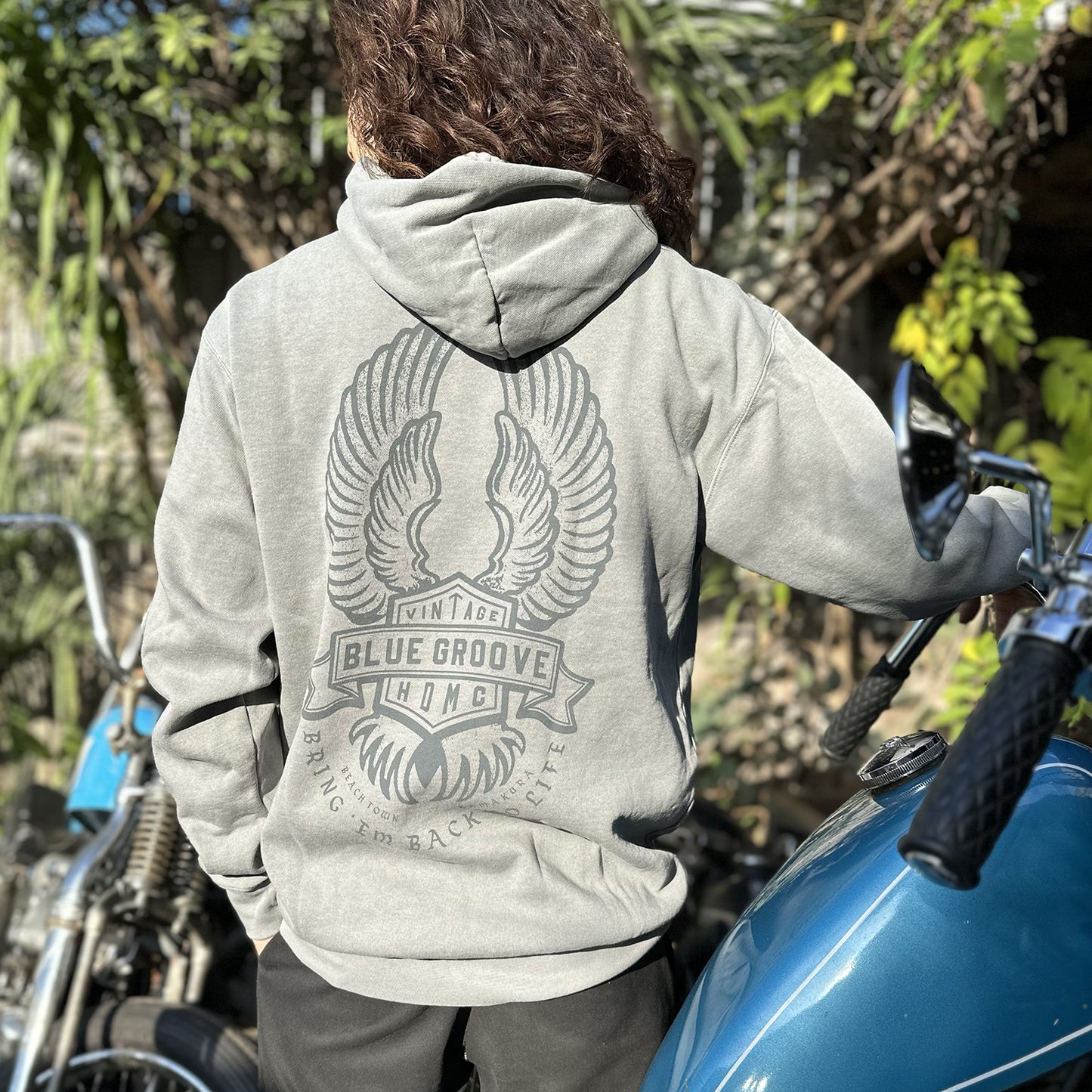 "BRING 'EM BACK TO LIFE" PULL-OVER HOODIE - WORN GRAY