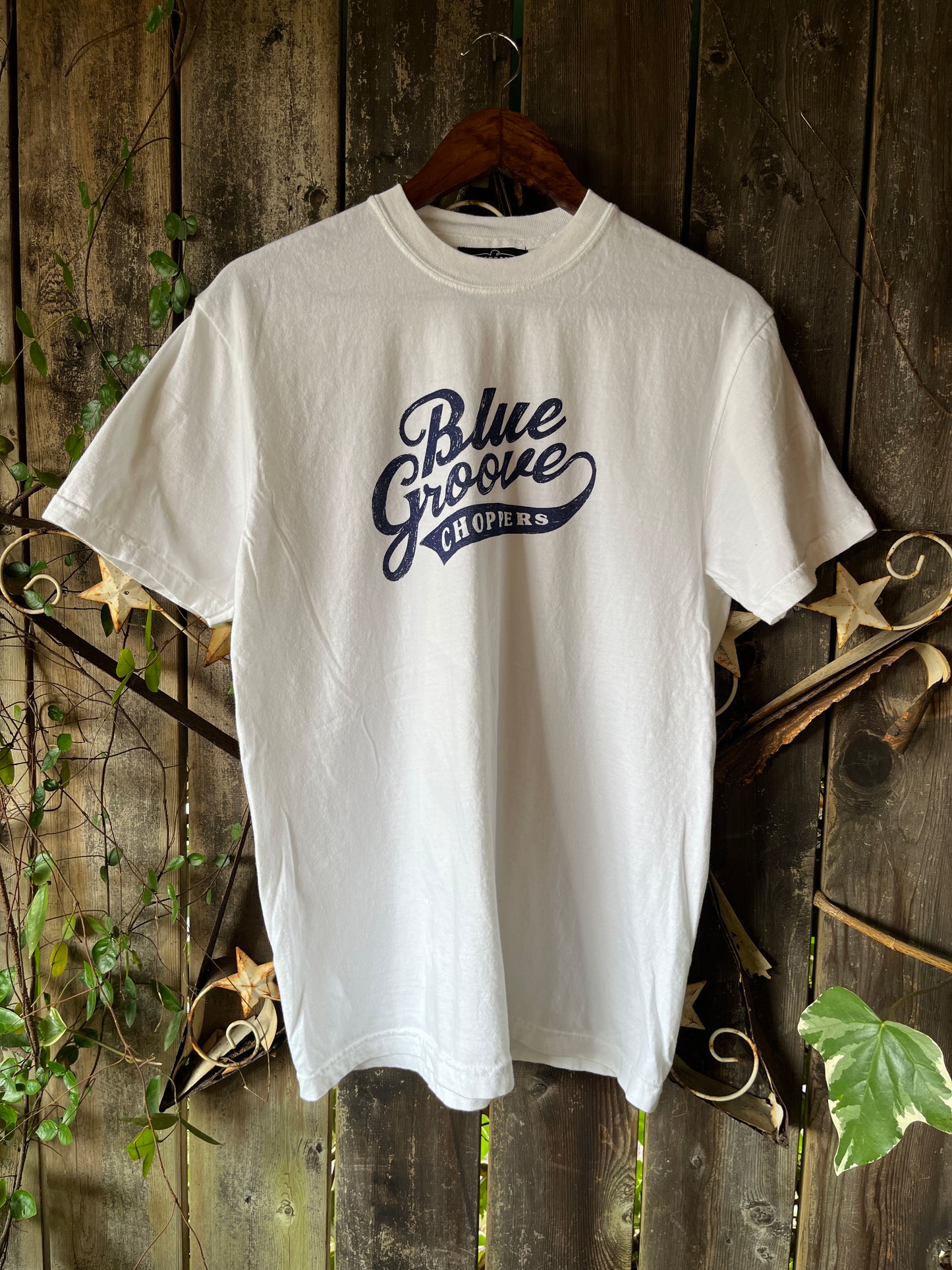 "BG CHOPPERS" S/S Tshirts - WHITE x NAVY