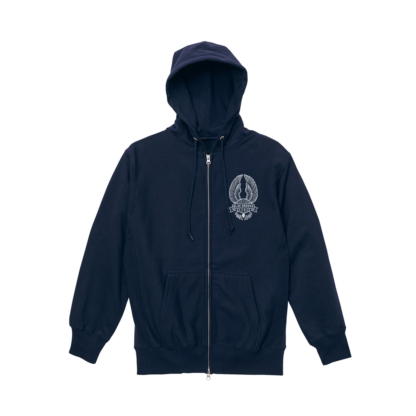 "BRING 'EM BACK TO LIFE" 12OZ. ZIP-UP HOODIE - NAVY