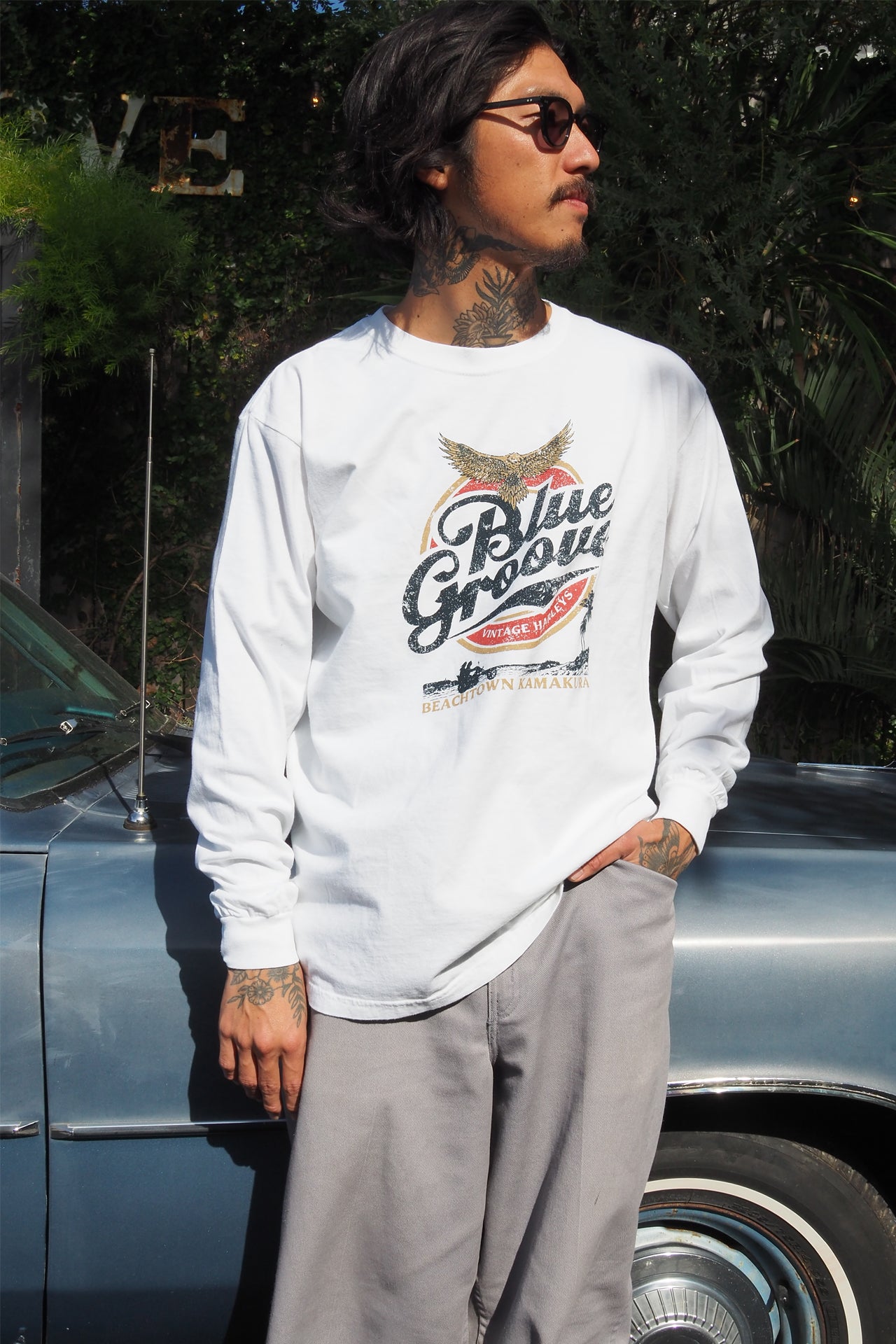 "BEACHTOWN" L/S Tshirts - WHITE