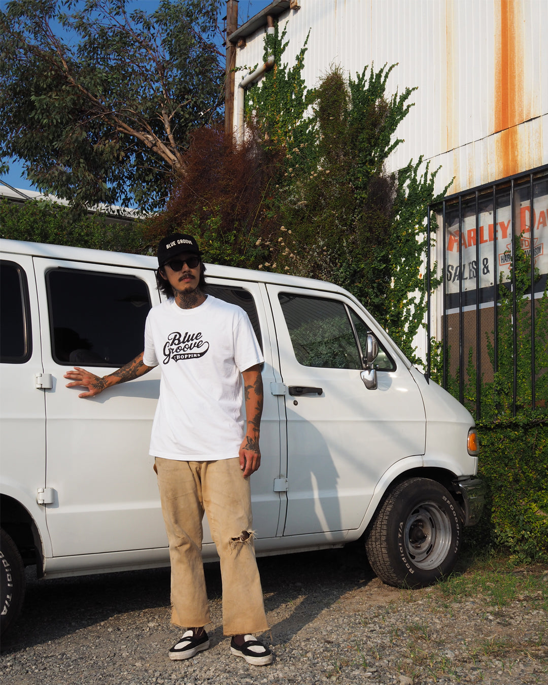 "BG CHOPPERS" S/S Tshirts - WHITE x BLACK