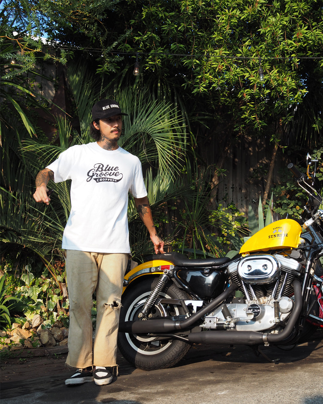 "BG CHOPPERS" S/S Tshirts - WHITE x BLACK