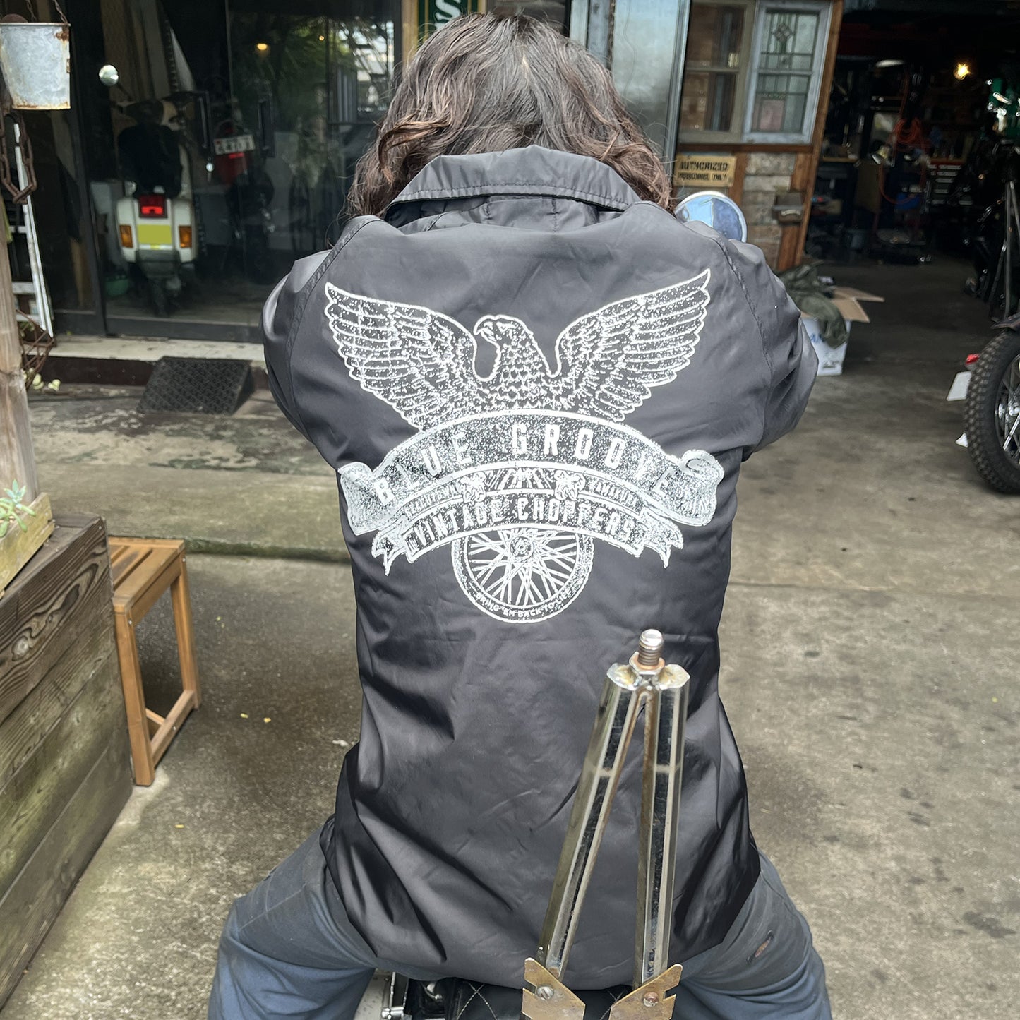 “FLYING EAGLES” WATERPROOF COACH JKT - BLACK