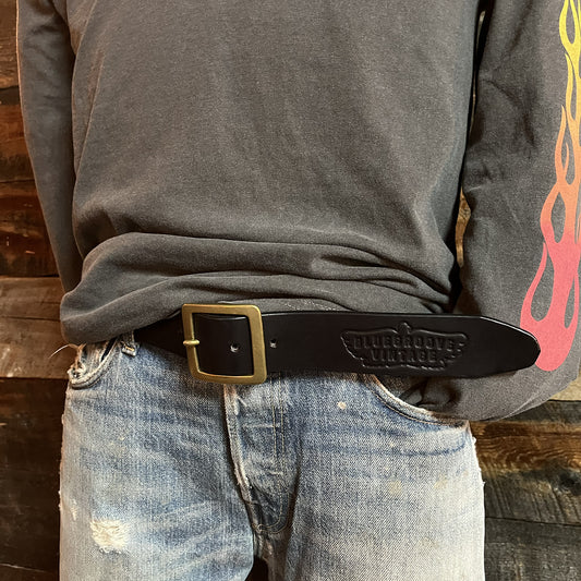"BG VINTAGE" SADDLE LEATHER BELT BLACK