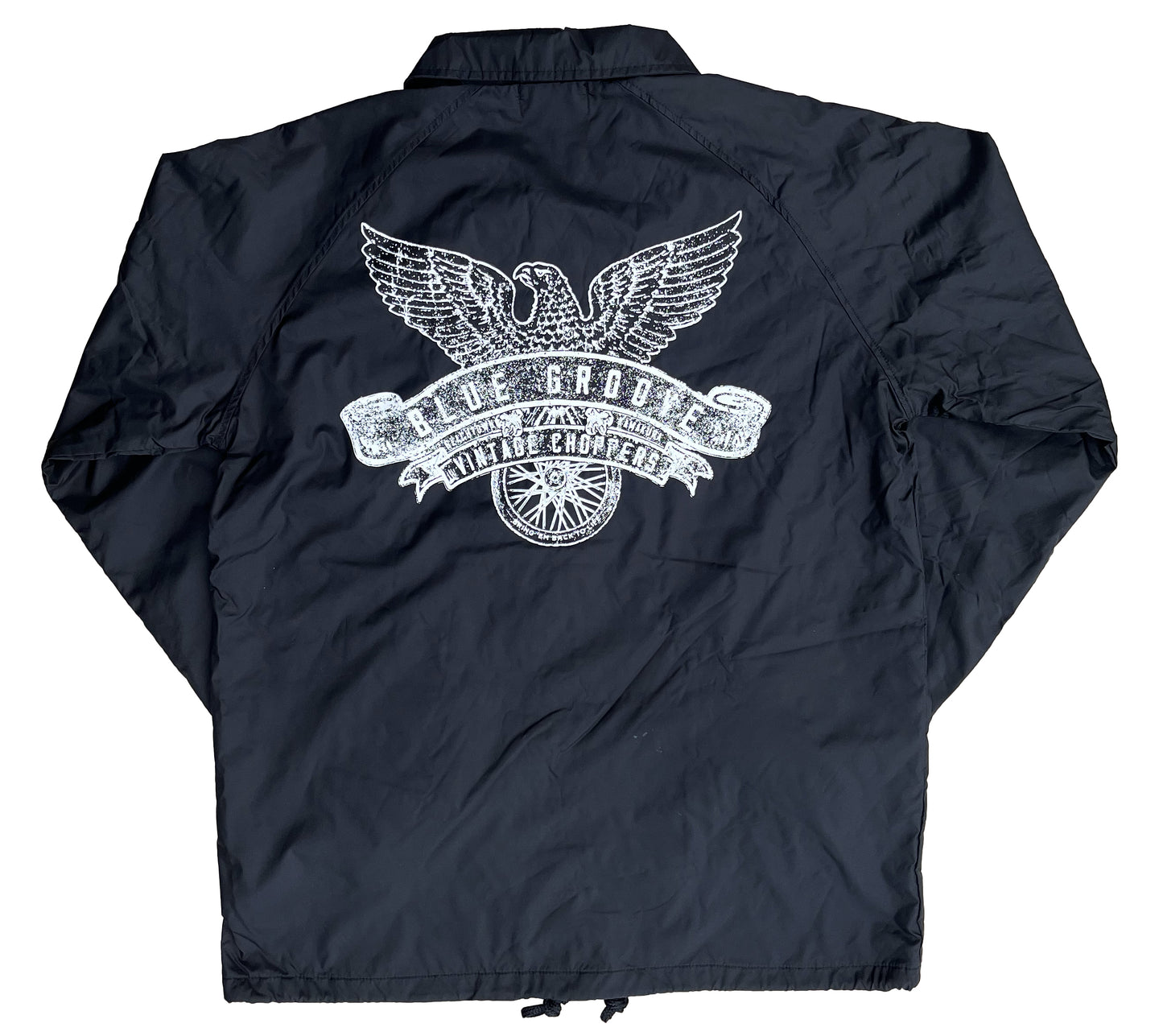 "FLYING EAGLES" WATERPROOF NYLON COACH JKT with SHERPA LINED BOA - BLACK