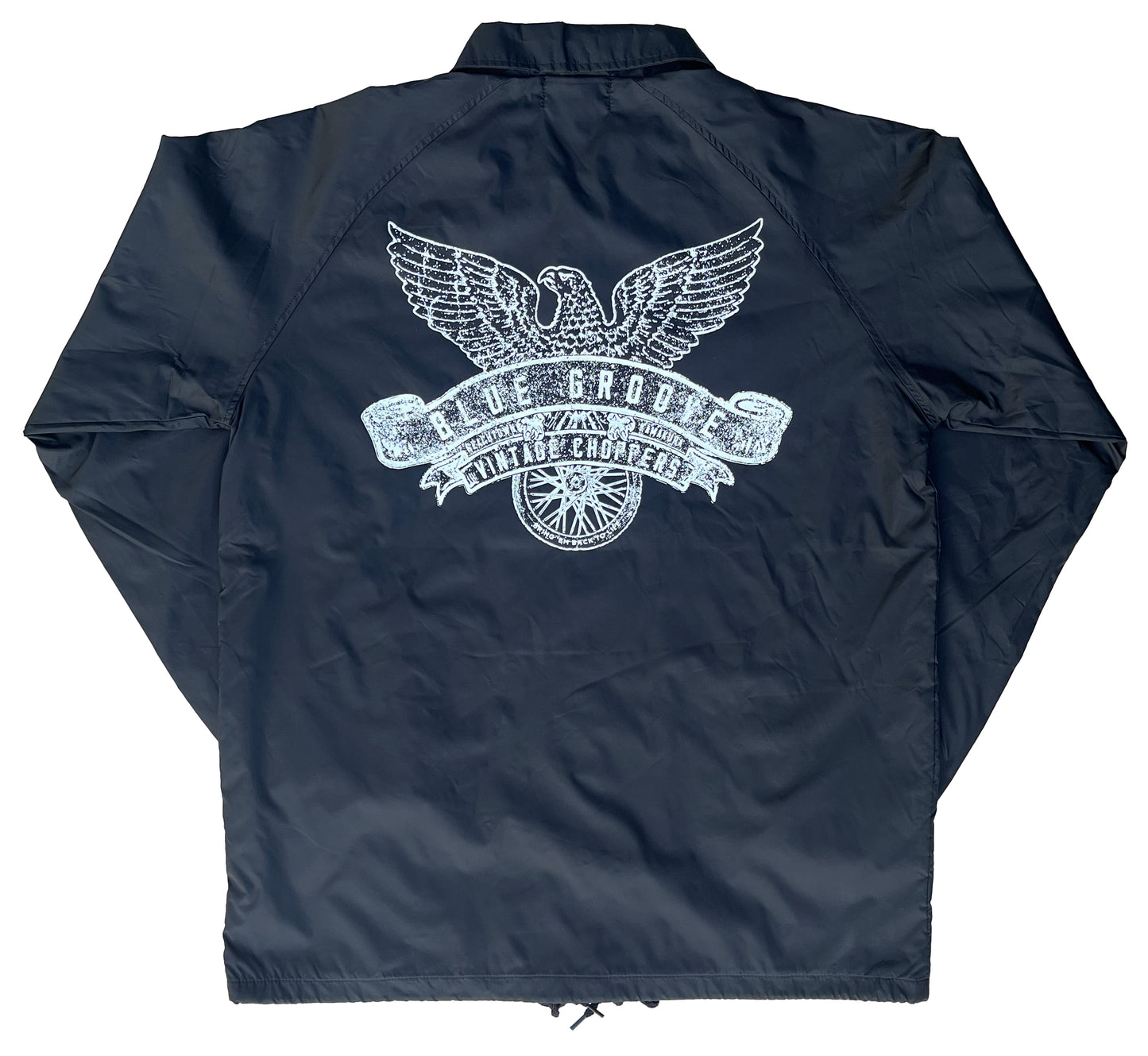 "FLYING EAGLES" WATERPROOF NYLON COACH JKT with SHERPA LINED BOA - BLACK