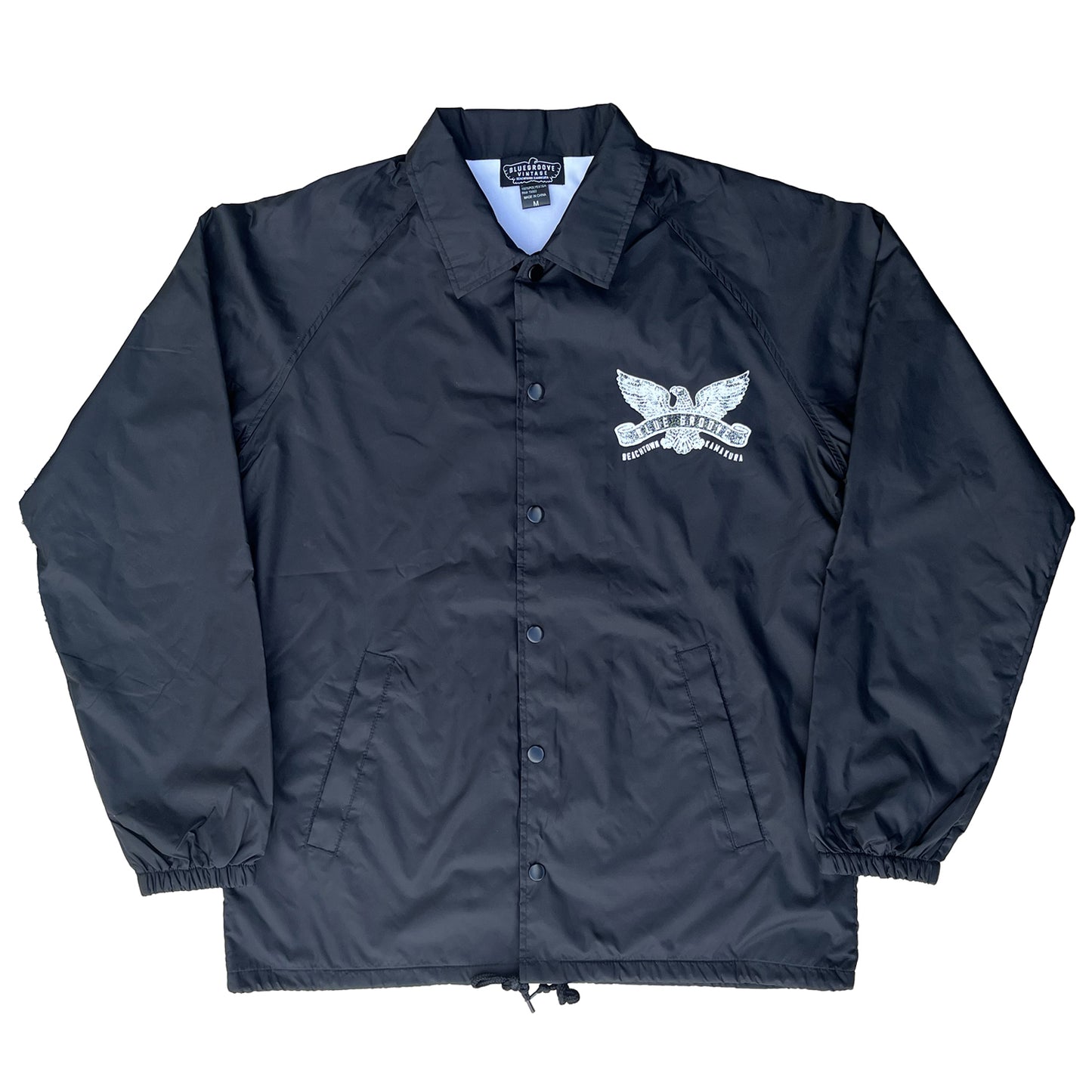 “FLYING EAGLES” WATERPROOF COACH JKT - BLACK