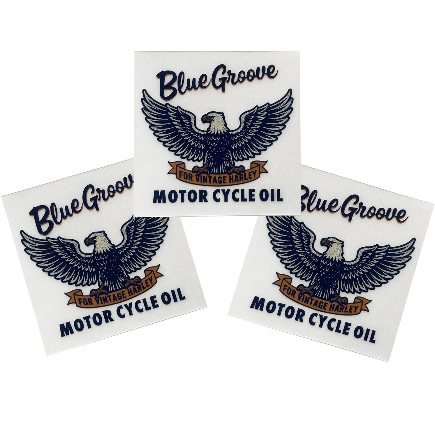 BLUE GROOVE MOTOR CYCLE OIL STICKER - CLEAR