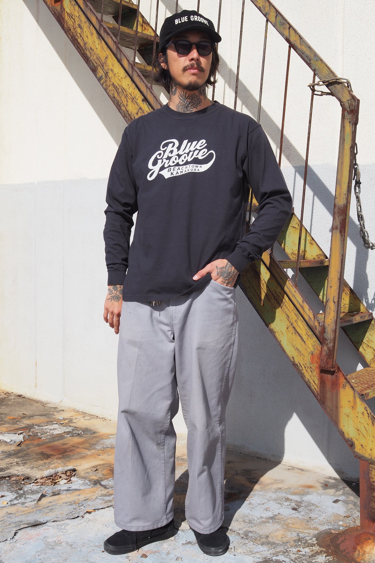 "LOCAL" L/S Tshirts  - BLACK x WHITE